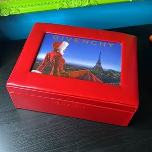 Givenchy Red Faux Leather Box With Satin Lining